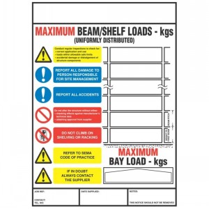 2348 Pallet Racking Loading Sign