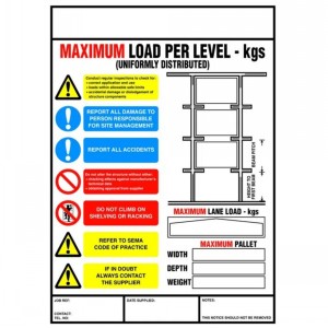 2350 Loading Sign For Drive Thru Racking