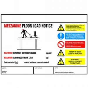 2351 Loading Sign For Mezzanine Floor